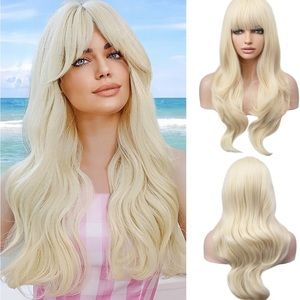 Halloween Blonde Wig with Wig Cap and Hair net